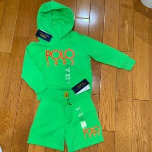 Polo 1992 Green Hoodie and Shorts Set